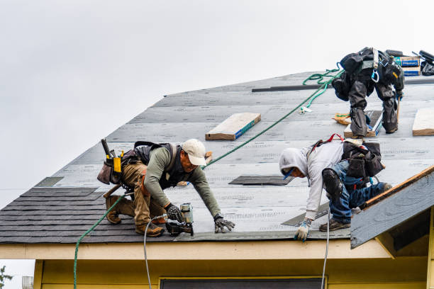 Professional Gutter Installation technician working in Sheboygan Falls, WI
